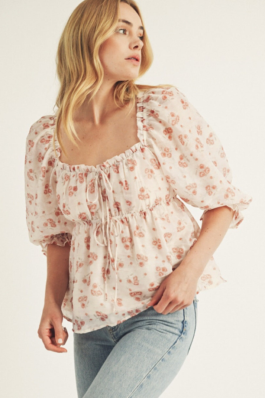 Chloe Floral Print Bohemian Top