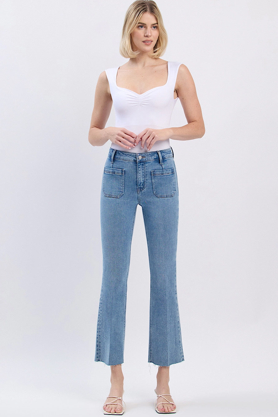 Resound Patch Pocket High Kick Flare Jeans