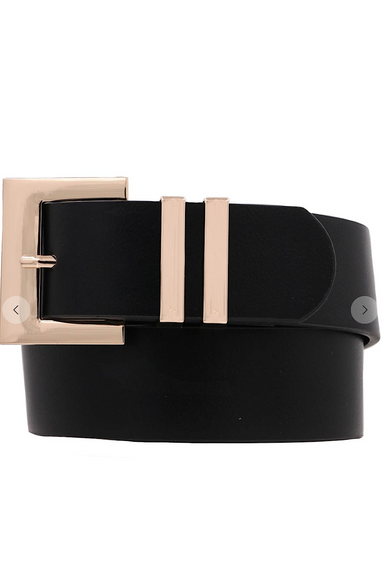 Belt with Square Metal Buckle in 3 Colors!
