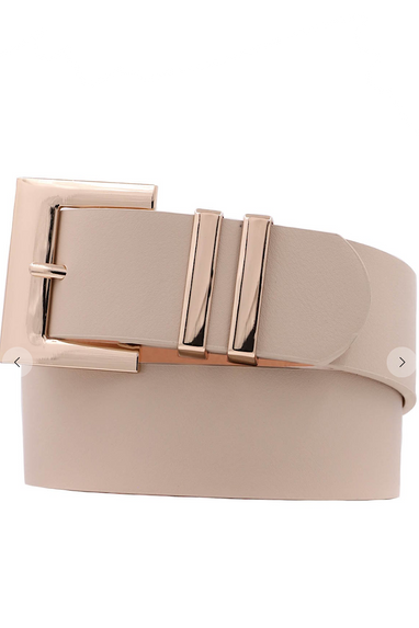Belt with Square Metal Buckle in 3 Colors!