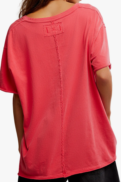 Free People Nina V-Neck Tee T-Shirt Atlas Red