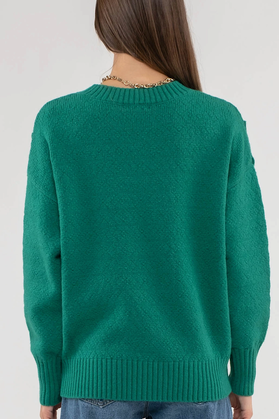 Rachelle Button Tab Sweater Spruce