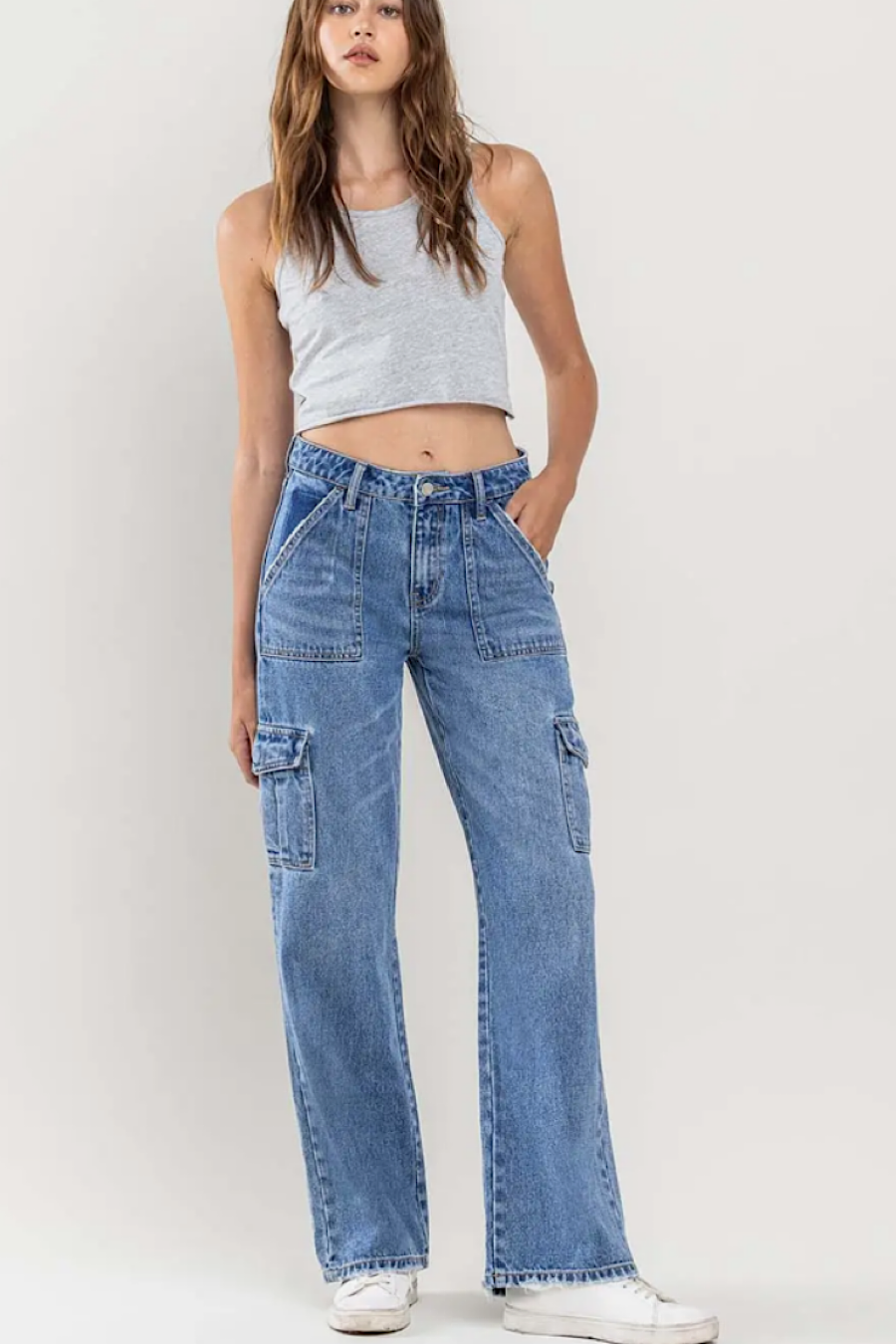 FM Flatter Cargo Wide Leg Jeans