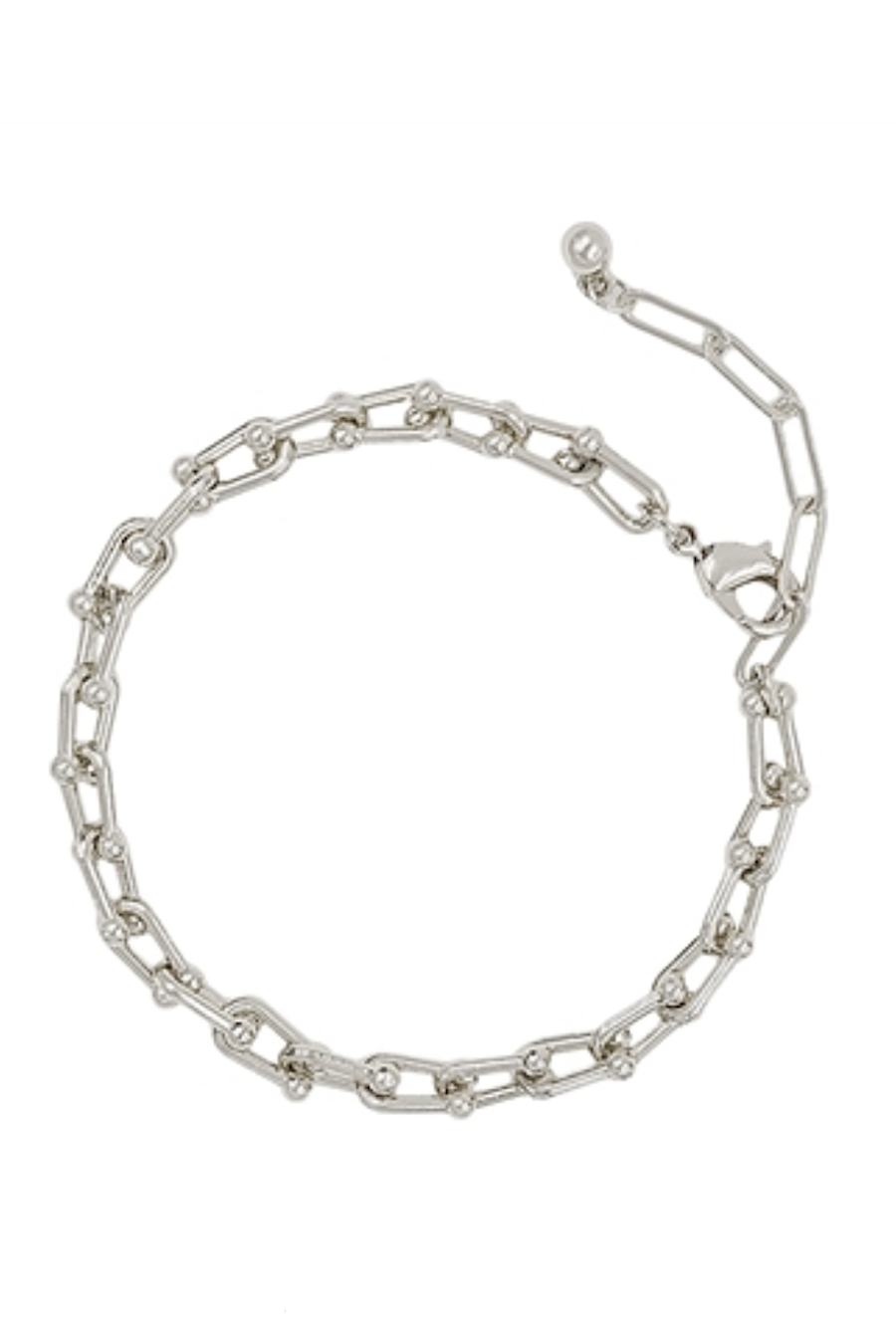 U Shape Chain Link Bracelet Silver