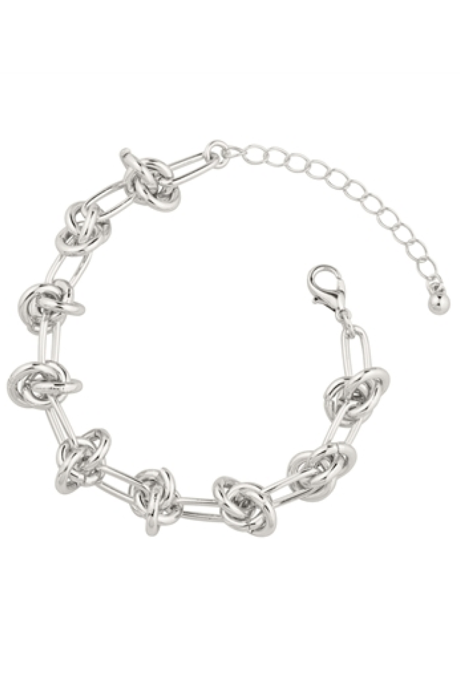 Silver Knotted Chain Bracelet