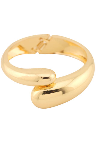Large Gold Hinge Bangle Cuff