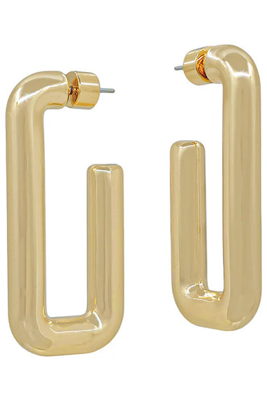 Squared Hoop Earrings in Gold or Silver