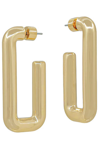 Squared Hoop Earrings in Gold or Silver