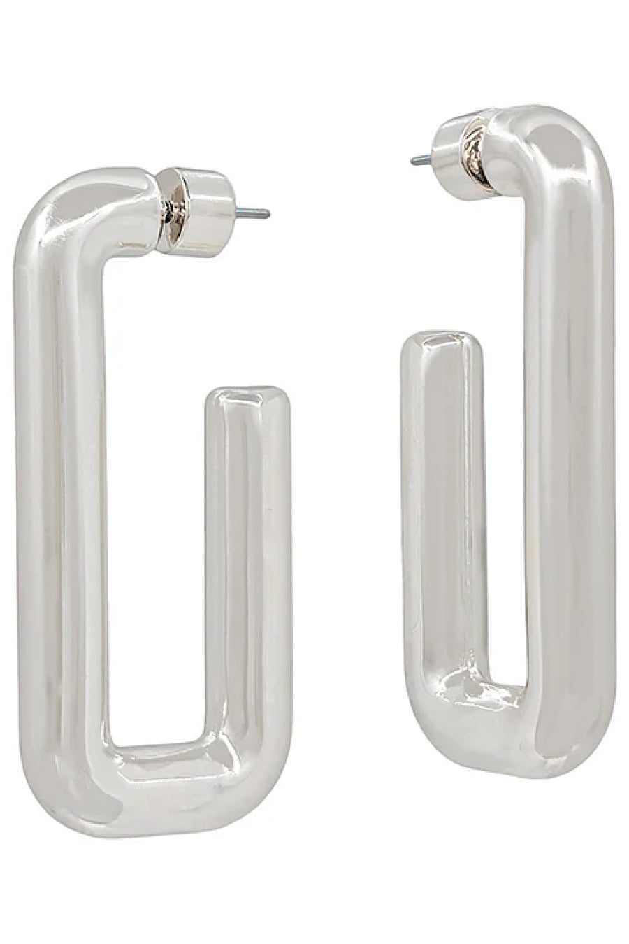 Squared Hoop Earrings in Gold or Silver
