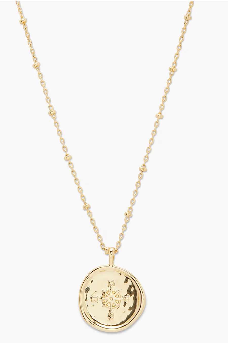 Gorjana Compass Coin Necklace Gold