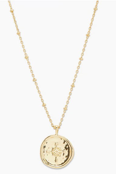 Gorjana Compass Coin Necklace Gold
