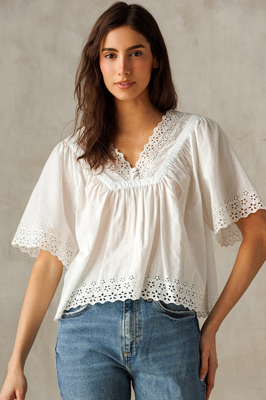 Feeling Salty White Lace Boho Top