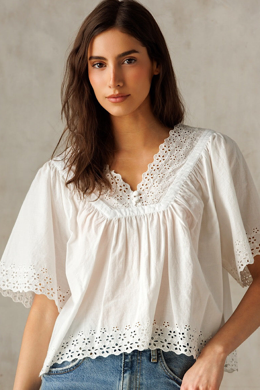 Feeling Salty White Lace Boho Top