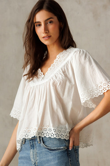 Feeling Salty White Lace Boho Top
