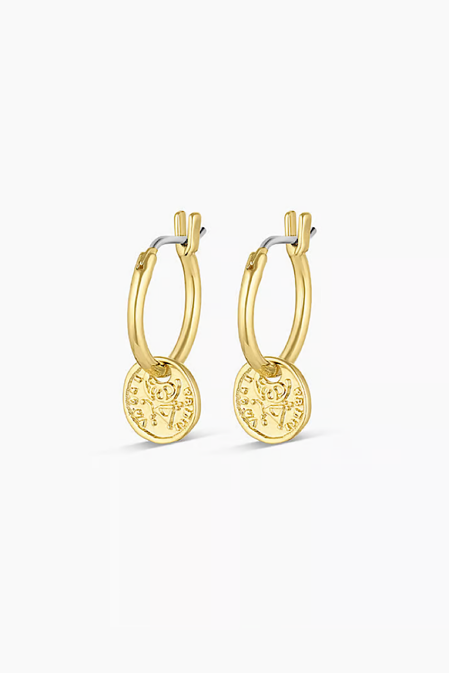 Gorjana Ana Coin Huggies Earrings Gold
