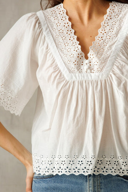 Feeling Salty White Lace Boho Top