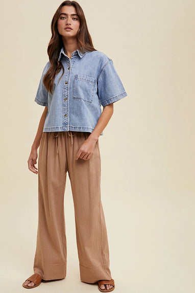 Rachel Short Sleeve Denim Shirt