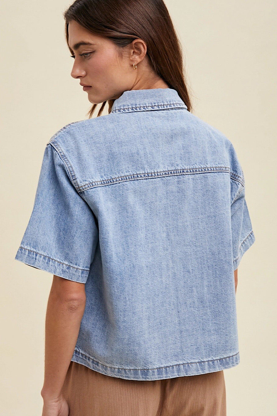 Rachel Short Sleeve Denim Shirt