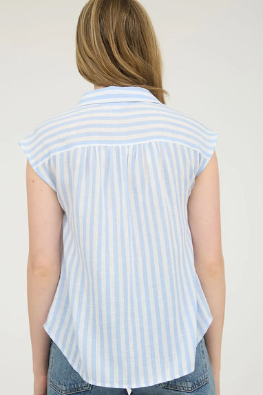 Rays of Blue Striped Button Down Shirt