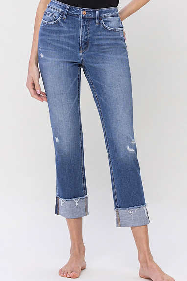 Sensible Cuffed Straight Jeans