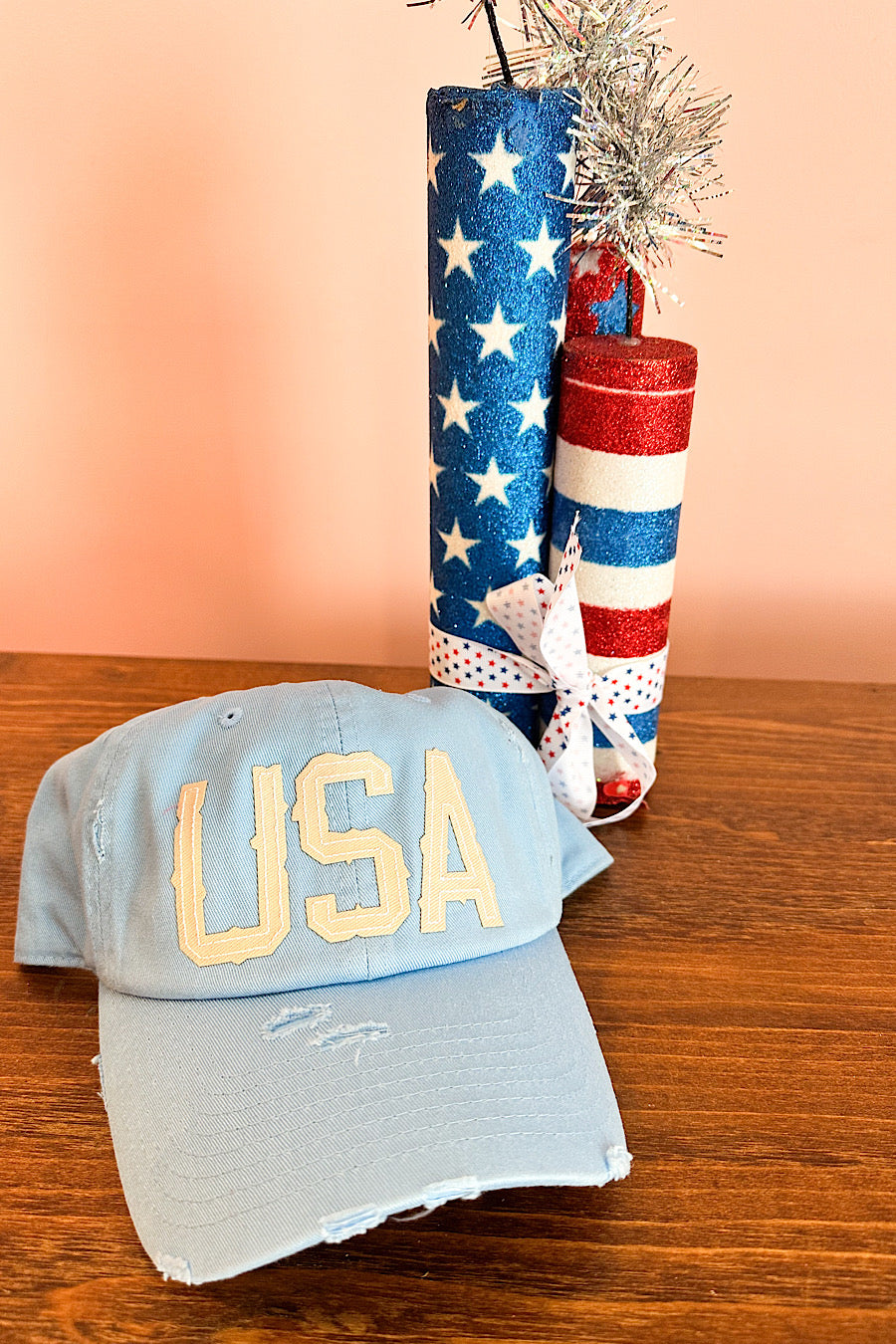 USA Cotton Distressed Hat in Several Colors