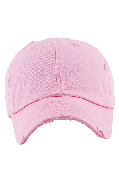 Cotton Distressed Baseball Hat in Several Colors