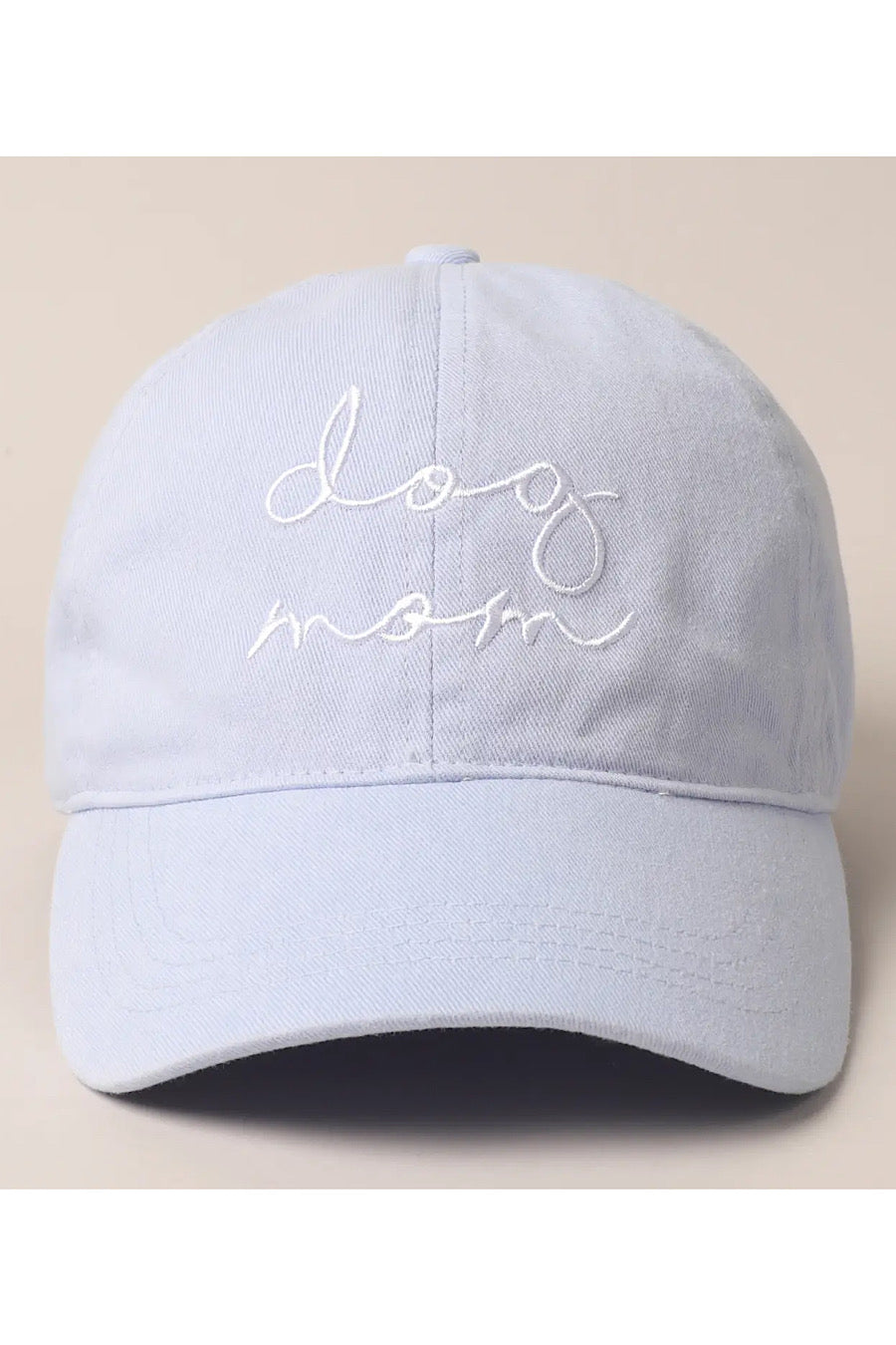 Dog Mom Embroidered Hat Light Blue