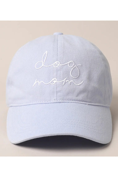 Dog Mom Embroidered Hat Light Blue