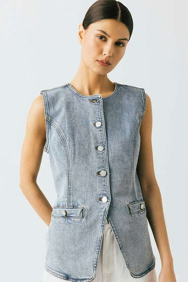 BLANK NYC Summer Vibes Denim Vest Top