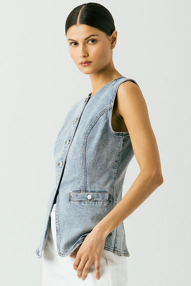 BLANK NYC Summer Vibes Denim Vest Top