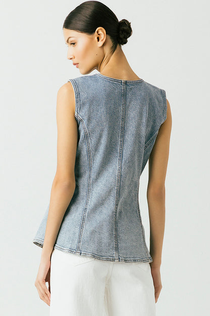 BLANK NYC Summer Vibes Denim Vest Top