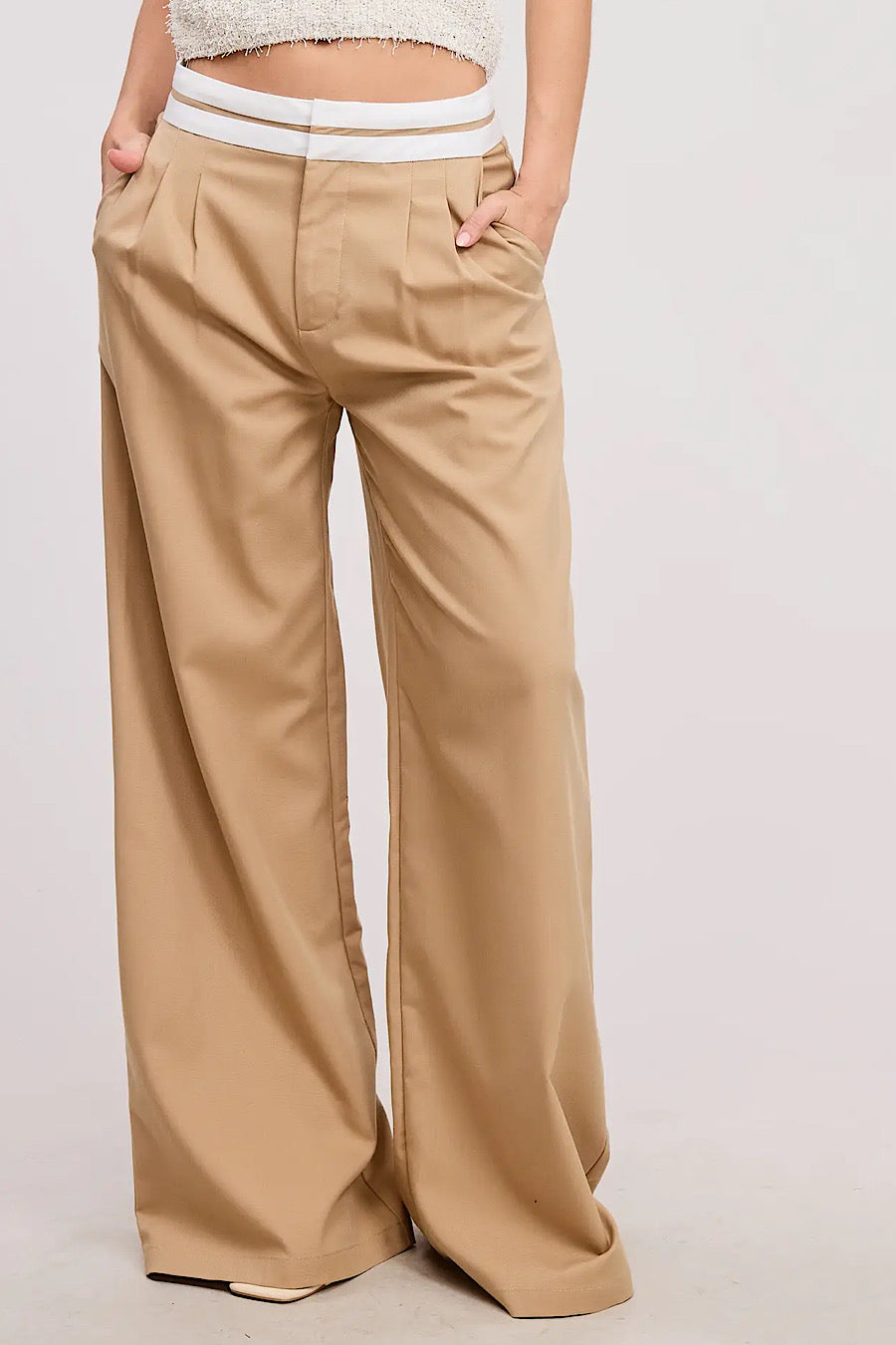 Outsiders Contrast Waistband Trouser Pants