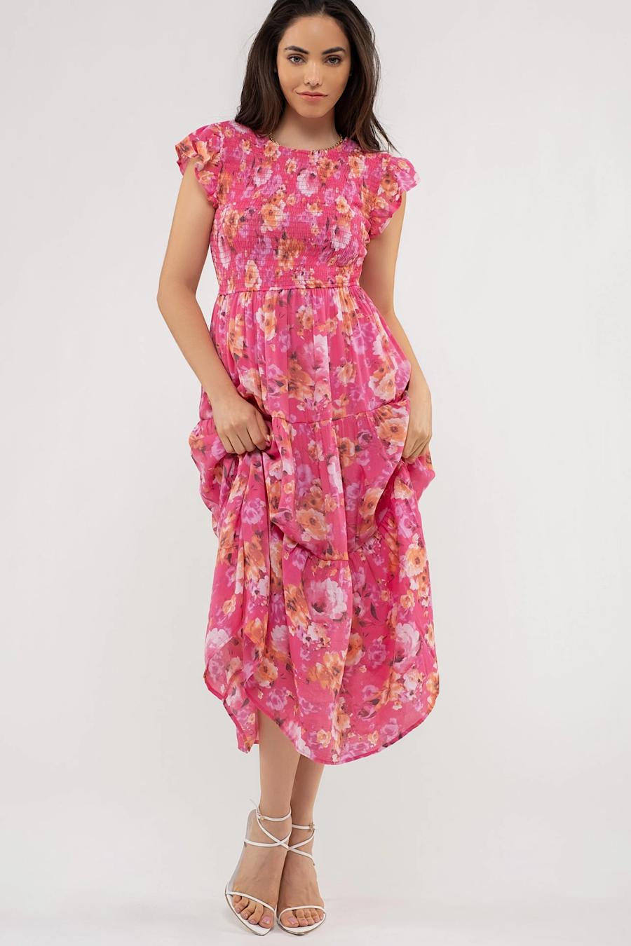 Floral Sienna Smocked Midi Dress