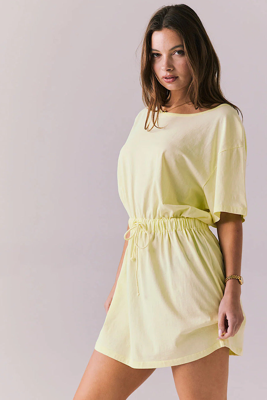Chaser Dixie Panama Cotta Dress in Butter Yellow