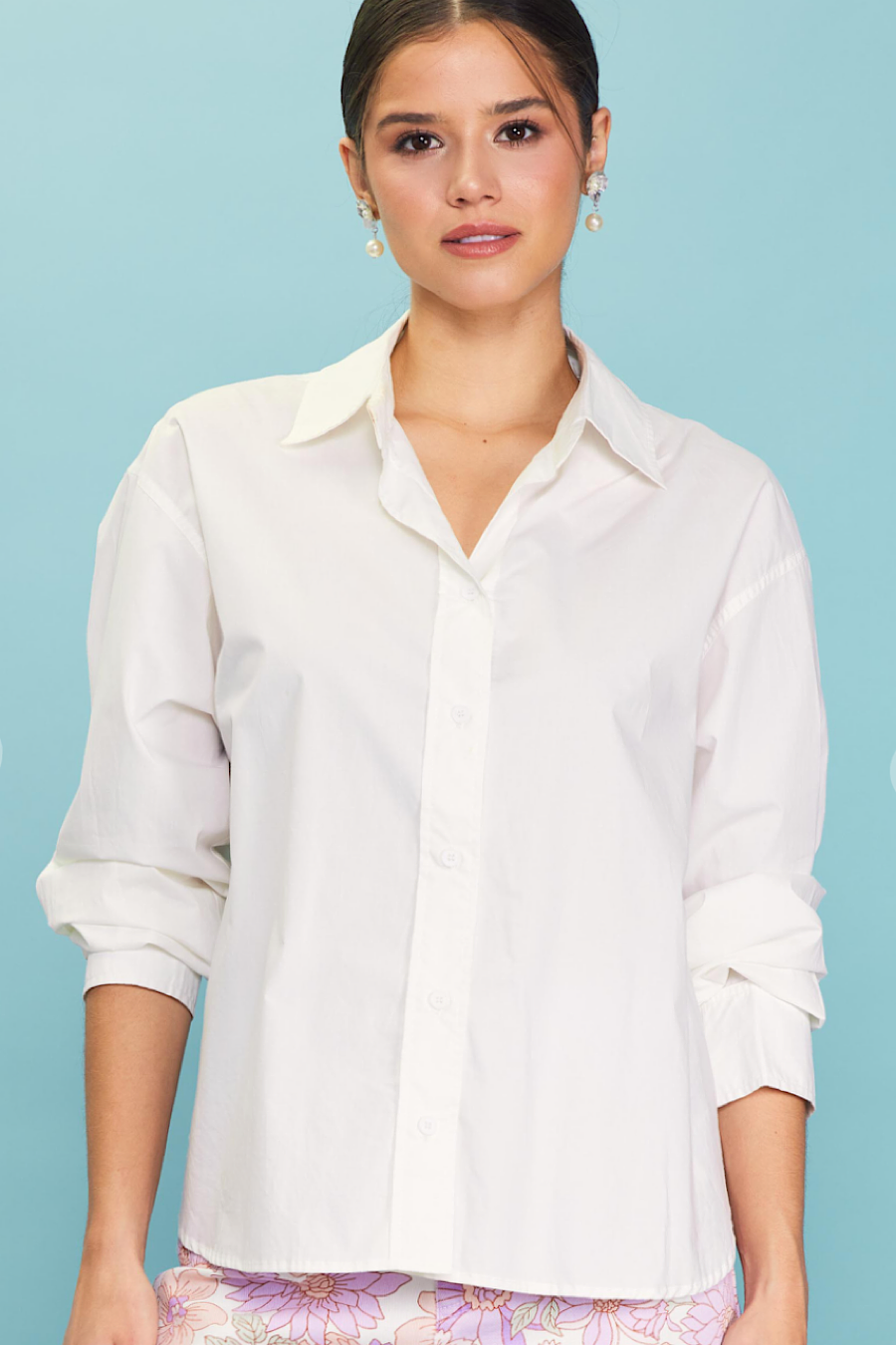 Poplin White Button Down Shirt
