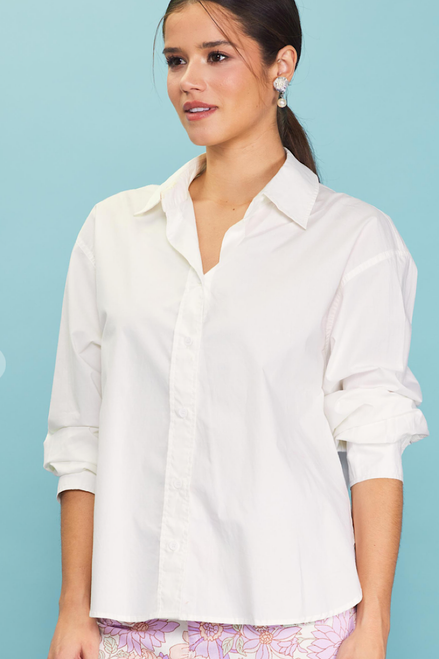 Poplin White Button Down Shirt