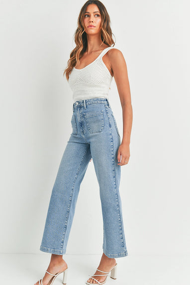 Fan Mail Patch Pocket Wide Leg Jeans