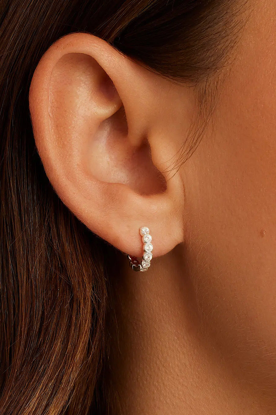 Gorjana Madison Shimmer Huggies Earrings Silver
