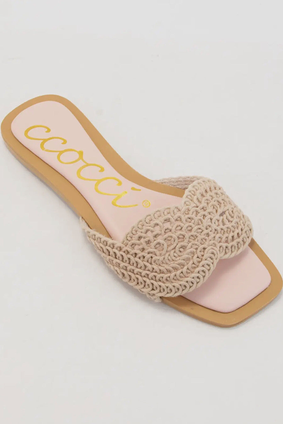 Jessica Crochet Woven Sandal Nude