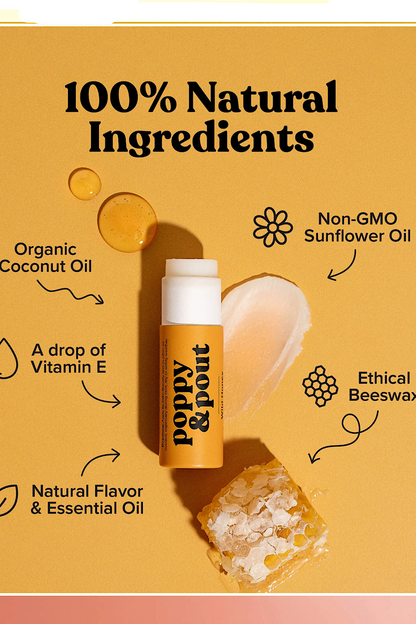 Poppy &amp; Pout Lip Balm in 5 Natural Flavors