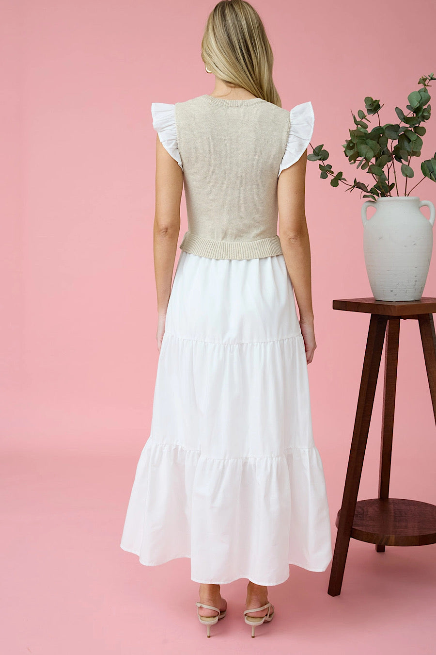 Saint Tropez Mixed Media Midi Dress