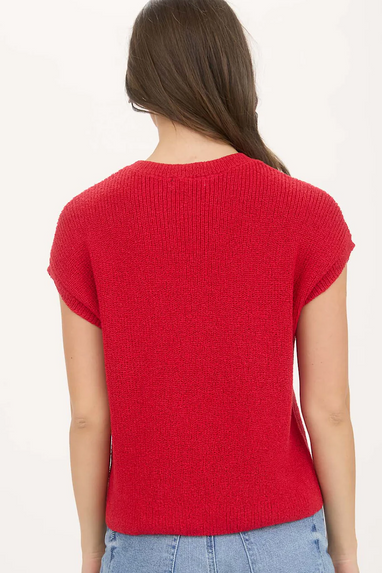 Give Me Freedom Knit Top in Red
