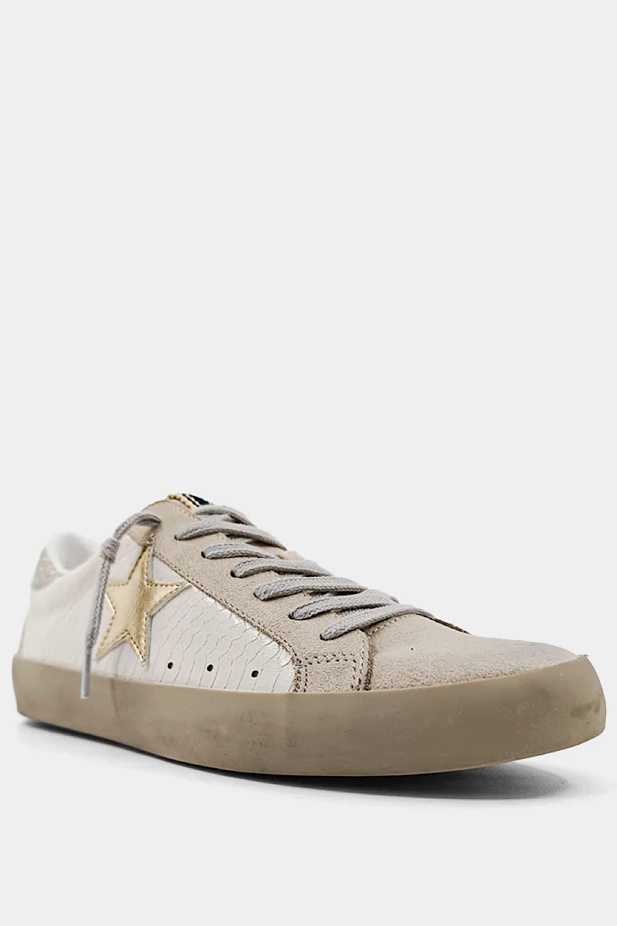 Shu Shop Paula Star Sneakers in Bone Snake