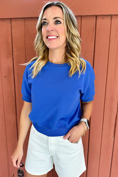 Home of the Brave French Terry Top Blue