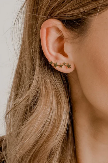Starry Climber Earrings Gold