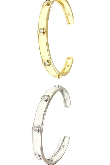 Dot To Diamonds Cuff Bracelet in Gold or Silver
