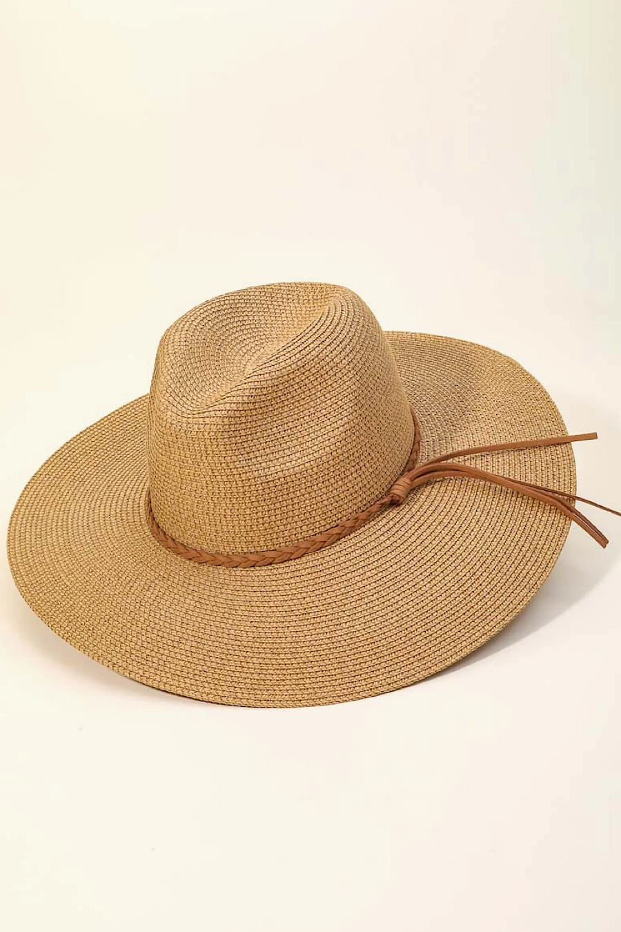 Shady Lady Wide Brim Fedora Hat Khaki