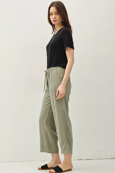 Easy Moves Tencel Wide Leg Pant Olive