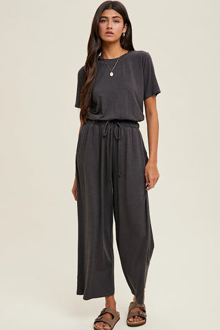 On My Wishlist Knit Jumpsuit Charcoal