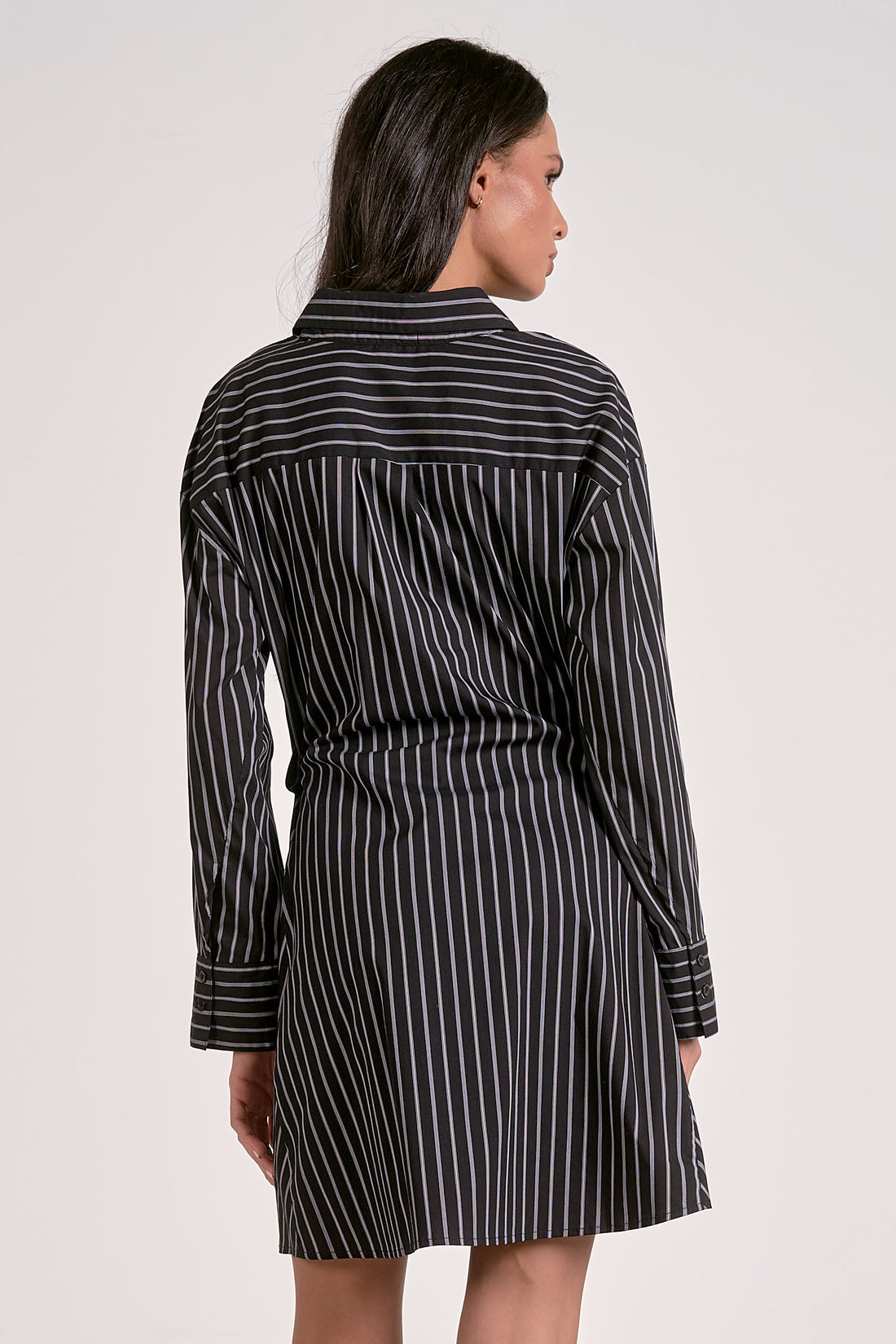 Boardroom Asymetrical Striped Shirt Dress